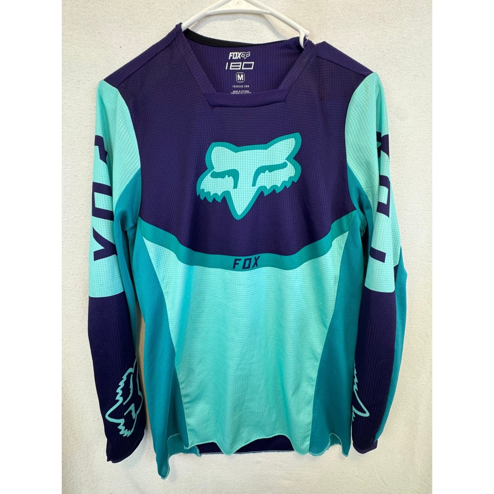 2pcs Fox Racing Jersey Purple Teal 180 Motocross Long Sleeve Mesh 25855 Women M
